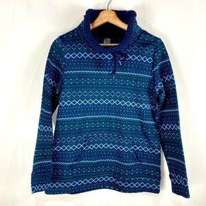 St. John's Bay Active Fleece Lined High Mock‎ Tie Neck Pullover Sweatshirt Small